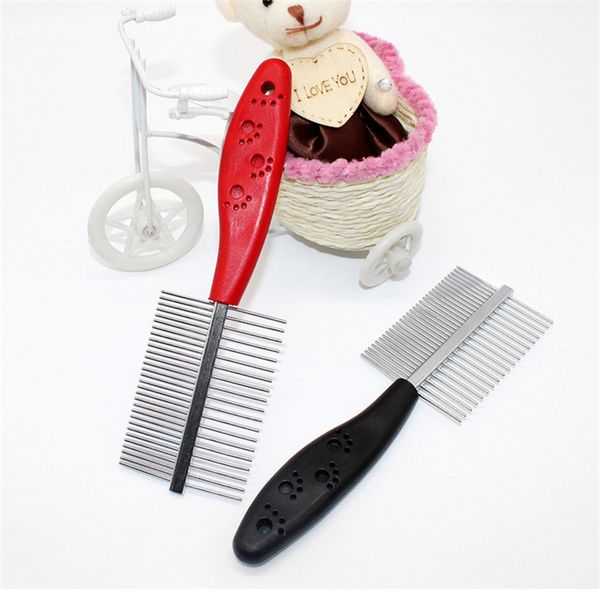 

2020 dog pet hair grooming comb flea shedding brush puppy cat dog handhold stainless hair combs cat dog bath cleaning supplies