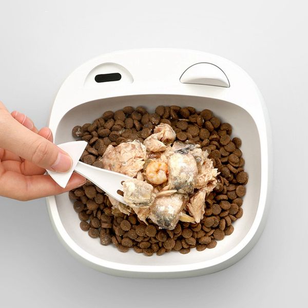 

cat water bowl with spoon white resin per feeder anti-splash bowl for cats