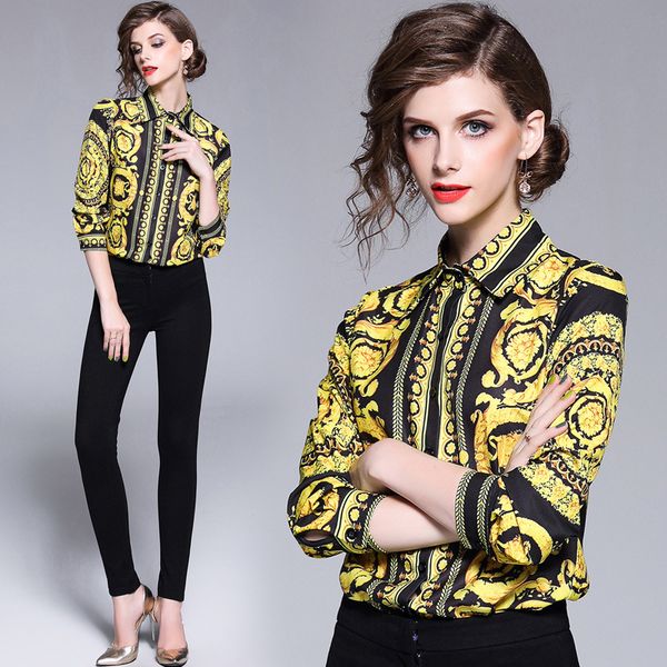 

WHOSALE Винтаж блузка дамы офис рубашки женские топы и блузки взлетно-посадочной пол