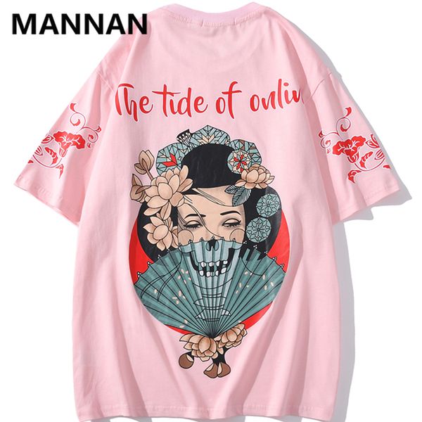 

mannan 2020 summer hip hop streetwear mens clothing easy tshirt short sleeve harajuku wind print t-shirt fashion tee shirt, White;black