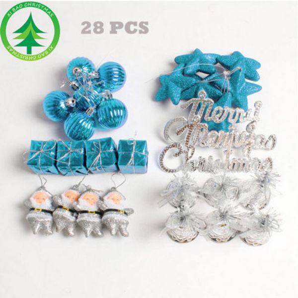 

28pcs/set merry christmas balls baubles xmas tree diy hanging ornament drop ormaments xmas home decoration