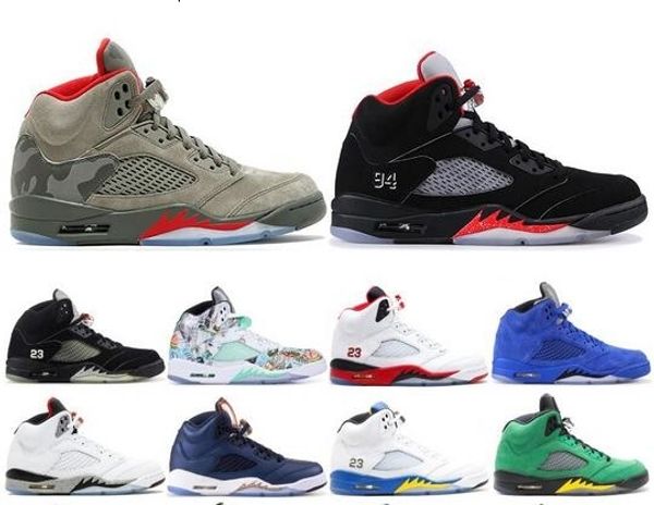 

2019 mens 5 5s basketball shoes camo seme black olympic gold blue suede pro stars sport shoes designer sneakers trainers 7-13