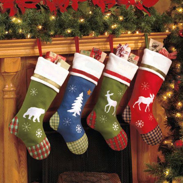

non-woven christmas sock bags candy gifts storage pouch holder organizer party