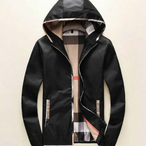 

мужчины дизайнер куртки мода марка сплошной цвет плед пальто мужская осень повседневная молния куртки роскошные ветрозащитный одежда 2020 бр, Black;brown