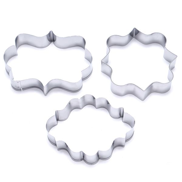 

1 комплект (3шт) печенье кондитерские изделия fondant mold из нержавеющей стали cake mold sugarcraft декорирование рамки cutter tool free sh