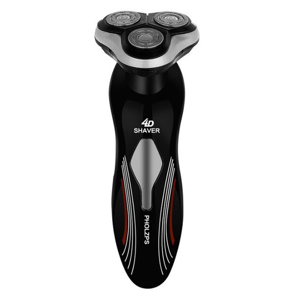 

4d electric shaver for men rechargeable beard shaving machine with three floating rotation blades support wet and dry shaving
