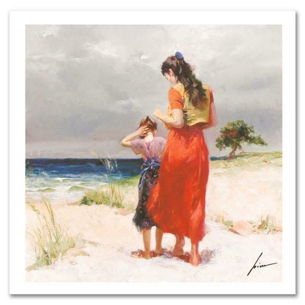 

pino art painting "beach walk" home decor handcrafts oil painting on canvas wall art canvas pictures 200608