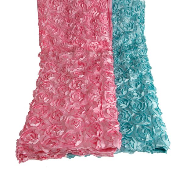 

140*200cm satin 3d rose flower aisle marriage decor wedding carpet curtain new 72xf