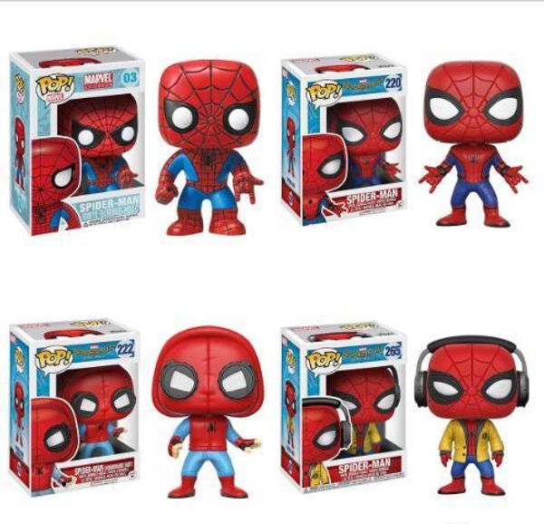 

kawaii funko pop spider man homecoming bobble head виниловая фигурка игрушка в подарок #03 #220 #222 #265 для детей рождественский подарок