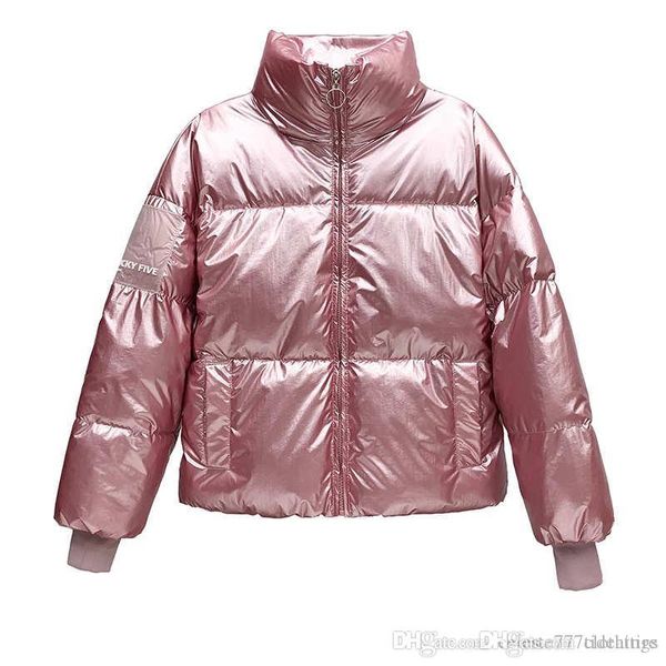 

fahion women winter parka coats 7 colors designer jackets reflective fabric stuffing cotton autumn winter parkas warm casual women clothings, Black