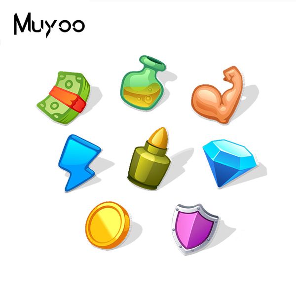 

new arrival cartoon online game cartoon icon shrinky badge pin computer game icon acrylic resin epoxy clothing lapel pins, Gray