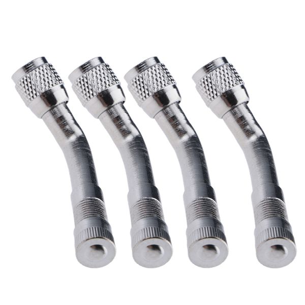 

4x universal copper tire tyre valve extension adaptor for car bike silver 135°