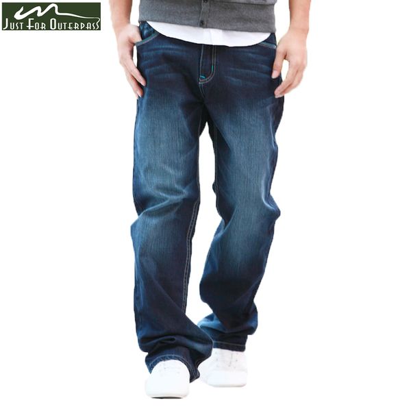

2019 new summer pure cotton jeans men retro casual loose jeans male straight soft breathable comfortable brand pants plus size, Blue