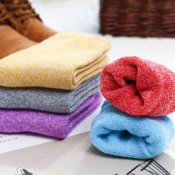 

1 pair winter wamer women thicken thermal wool cashmere snow socks seamless terry boots floor sleeping socks for mens, Black
