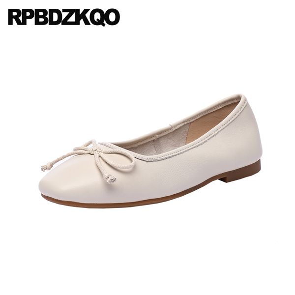 

white slip on ballerina women flats shoes with little cute bowtie nude driving chinese designer square toe kawaii bow ballet, Black