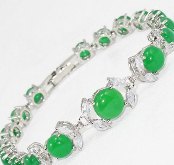 pulseira preço de atacado! rápido 18k branco banhado a ouro verde jade pulseira