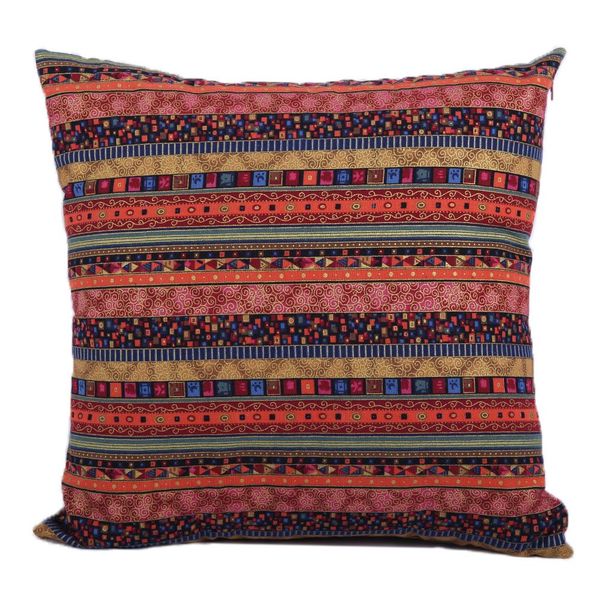 

decorative bohemian style cushion cover throw pillows case shell red for bed couch livingroom, 18 x 18 inches (bohemia) pillow case