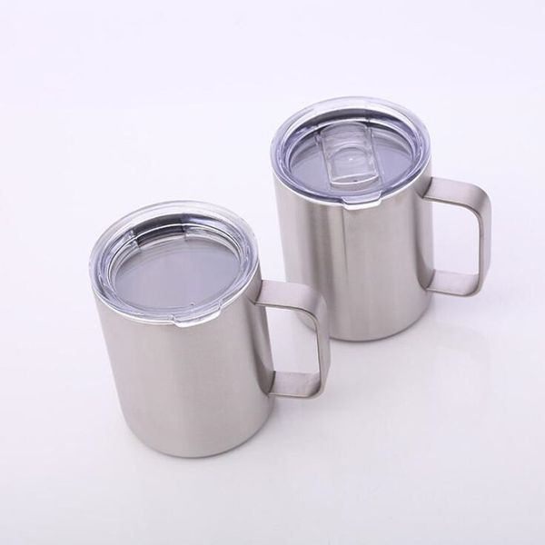

sliver color beer cup stainless steel coffee mugs with handle friendly insulated vacuum tumbler with lids lxl1001-1
