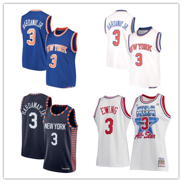 

custom 2019 men's new york knicks 3 tim hardaway jr navy edition swingman nba women kids sewing basketball jersey, Black