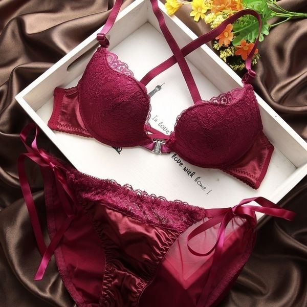 

sexy bra set женское бельё твердая нижнее белье женщины корсет push up bra set lingerie sexy передняя бюстгальтер передняя закрытие u chic, Red;black