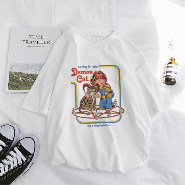 

womens t shirt women fashion funny vintage t shirts women 2019 summer plus size tees round neck vintage short shirts, White