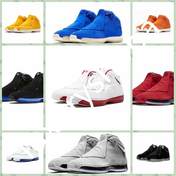

j018ha 18 18s mens outdoor shoes toro og asg bred cool grey sport royal suede blue yellow orange trainers designer sports sneakers