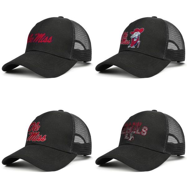 

mississippi ole miss rebels football black mens and womens trucker cap baseball cool custom vintage mesh hats core smoke coconut tree, Blue;gray