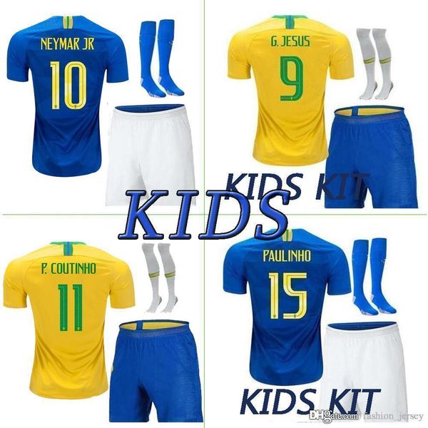 

Brazil occer jer ey home away brazil kid kit 18 19 naymar jr p coutinho brazilian kid kit occer jer ey pant ock
