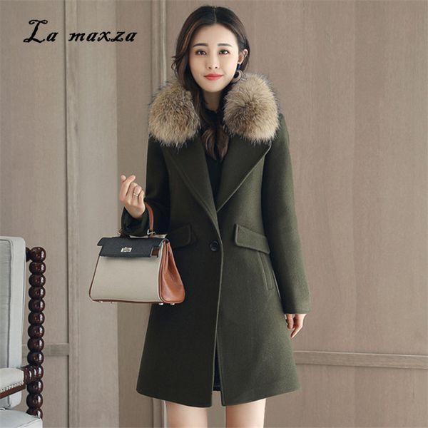 

women coat winter 2018 women fashion full coat vintage korean style wool casual long, Black