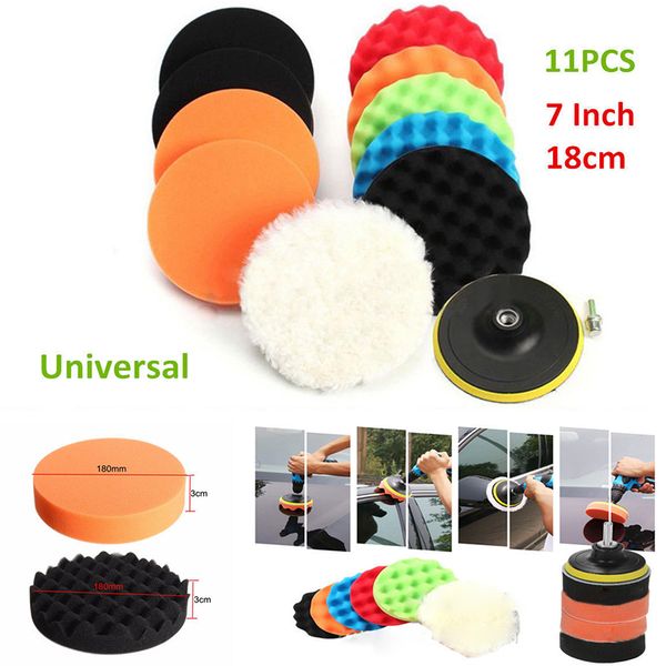 

3" 5" 6" 7" sponge buffer car buffing polisher pads foam polishing set 11pcs