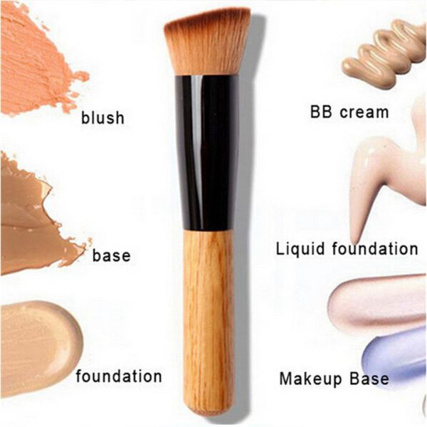 

wooden handle oblique head brushes makeup powder blush liquid foundation face make up brush professional cosmetics tools rra1240