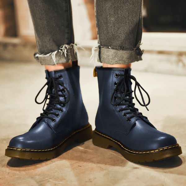 

35-48 boots men 2019 comfortable fashion leather boots #1460-1, Black