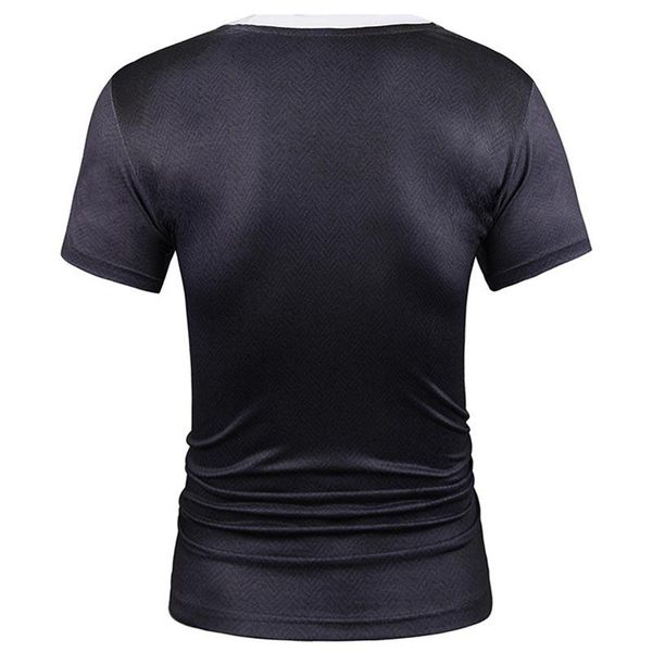 

polyester fake two pieces style t-shirt men women tees summer print suit fashion brand t shirts spandex elegant, White;black