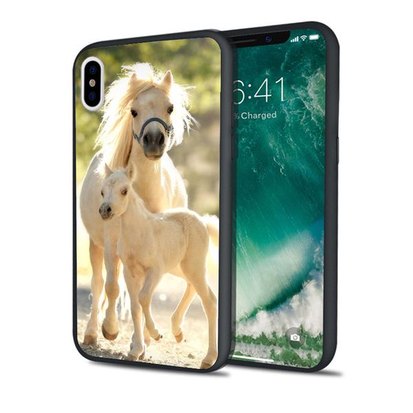 

fundas cremello horse pony phone case for iphone 11 pro xs max xr 8 7 6s plus 5s se 5 case black soft silicone tpu cover.