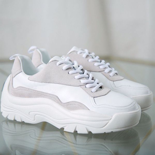 

new platform shoes fashion men plat-form genuine leather open sneakers stripe studs flat casual waliking shoes 38-45, Black