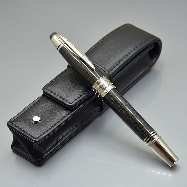 

luxury great mb collection edition jfk carving clip roller ball pen unique carbon fiber office write gift pen with genuine set bag option, Blue;orange