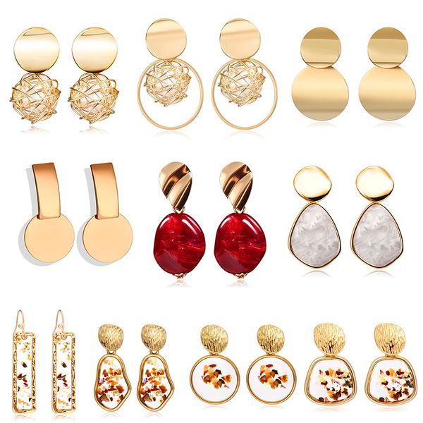 

x&p new statement drop earrings for women fashion gold earrings acrylic geometric earring 2019 double eleven brincos jewelry, Silver