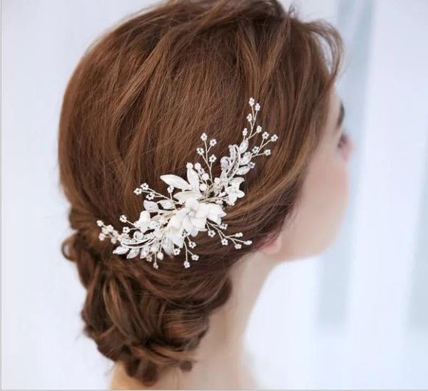 

european and american style handmade flower bridal tiara flower pearl hair band wedding headband wedding dress with accessories, Silver