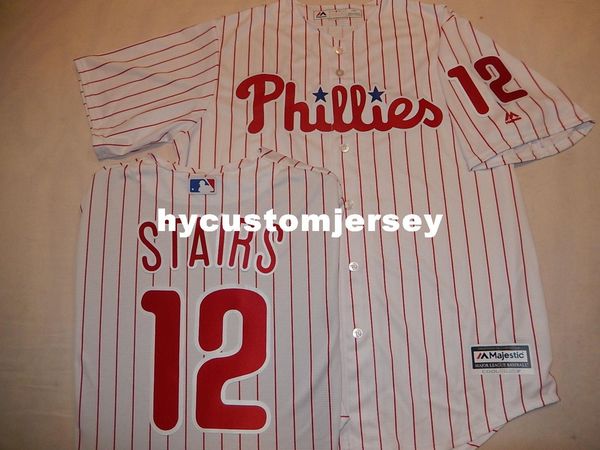 

custom majestic philadelphia #12 matt stairs baseball jersey white new mens stitched jerseys big and tall size xs-6xl for sale, Black;blue