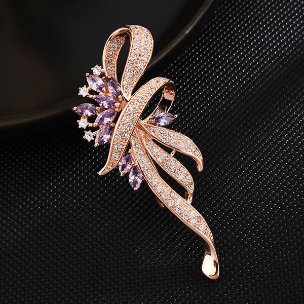

luxury zircon flowers brooches european american style corsage high-end large brooch pin for coat suit fashion accessories, Gray