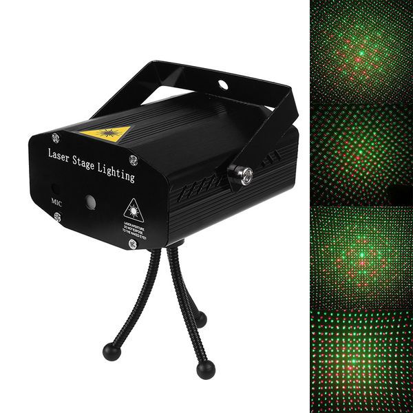 Lampada per proiettore laser 150MW Mini RedGreen Moving Party Laser Stage Light Laser DJ Party Light Twinkle 110-240V 50-60Hz con luci treppiede 32