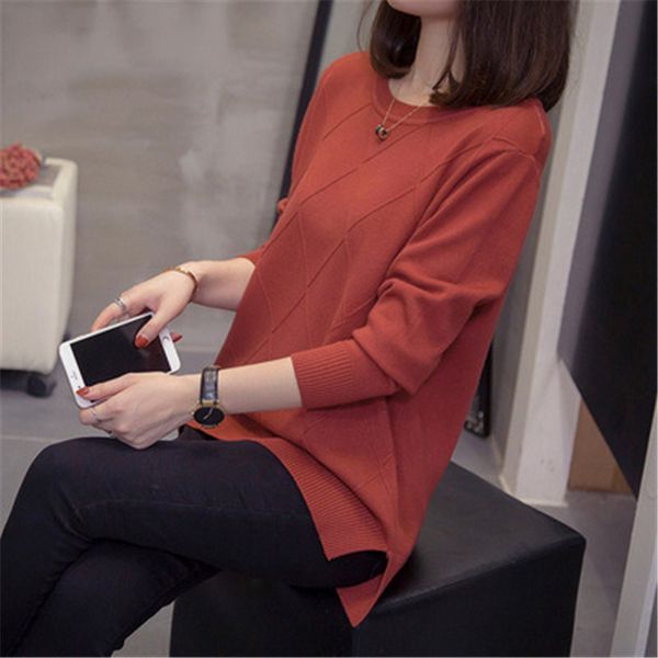 

plus size plaid pullovers sweater women autumn winter korean style long sleeve knit casual loose oversized knitwear jumper, White;black