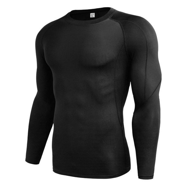 

2017 men t-shirt solid fitness slim fit t-shirt male o-neck long sleeve sports clothing, Black;blue