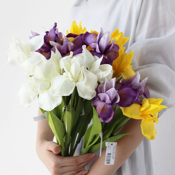 

butterfly orchid art potted artificial dried flower set decoration fake flower silk living room decoration