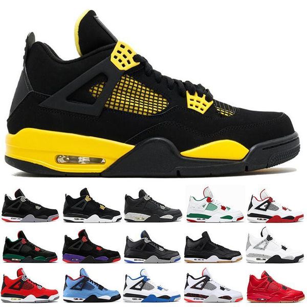 

4 4s mens basketball shoes bred royalty black cat punch black pizzeria thunder cactus jack runner designer sneakers sport running shoes