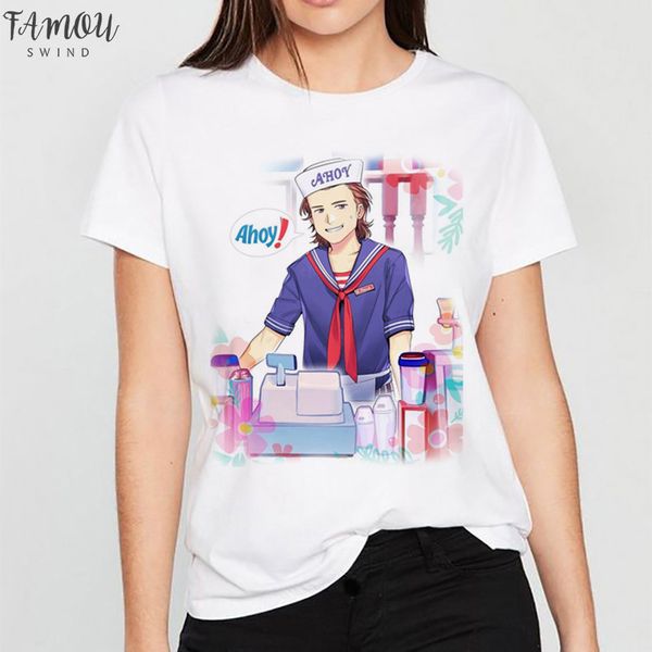 

stranger things t shirt women eleven shirts tshirt print kawaii 80s 90s graphic dustin female ulzzang t shirt stranger things, White