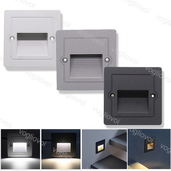 

led ground footlight 3w wall recessed 86 led light stair step night lamps outdoor ip65 aluminum embedded staircase corner lamp eub