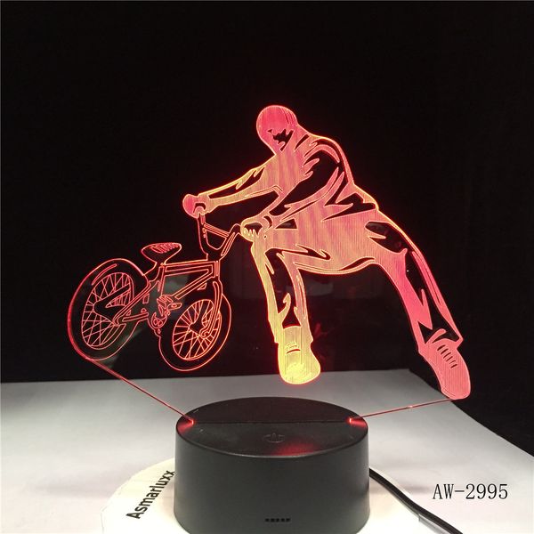 

bmx trickster table lamp bedside decor bicycle limit movement night light led 7 colors change sleeping lighting 3d gifts aw-2995