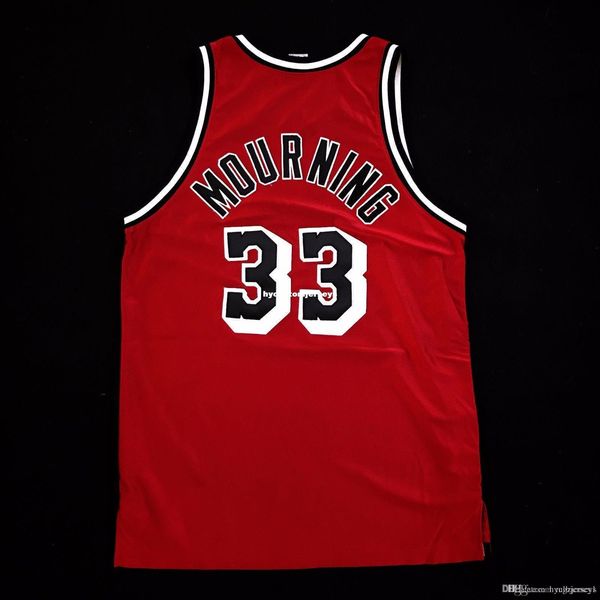 

100% stitched original alonzo mourning sewn away jersey mens mens vest size xs-6xl stitched basketball jerseys ncaa, Black;blue