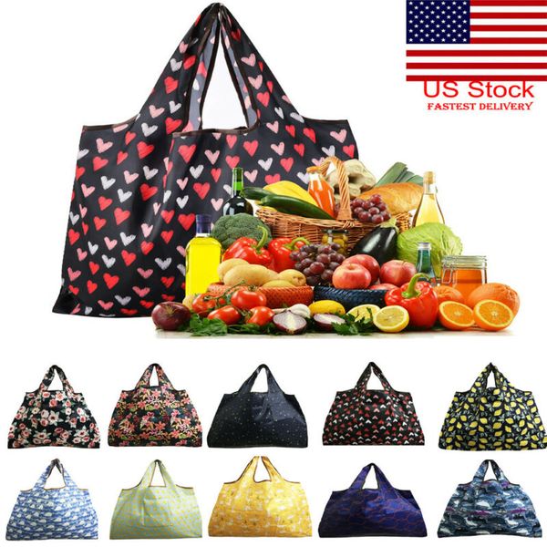 

women eco shopping travel shoulder bag pouch tote handbag folding reusable bags
